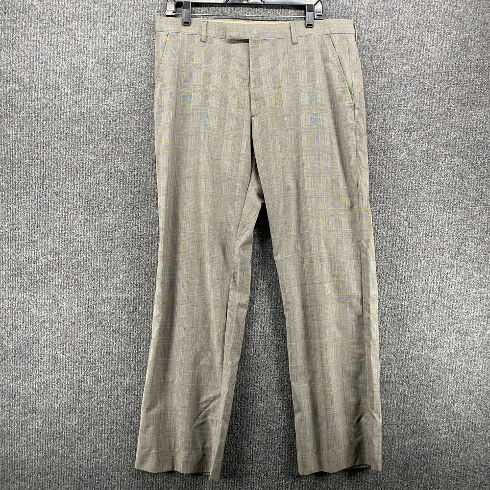 Banana Republic Dress Pants Mens 34x30 Gray Wool Tailored Slim Fit Office Career